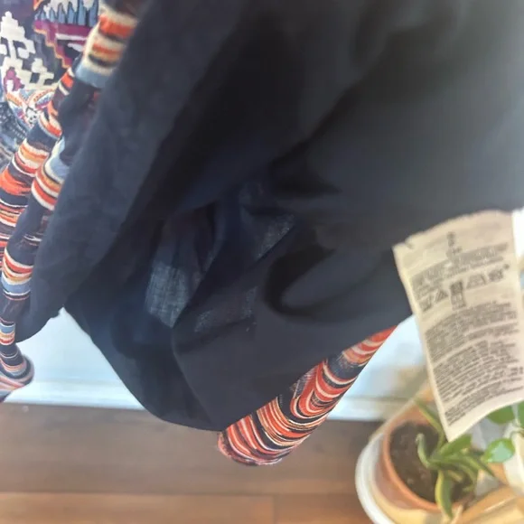 Boho Old Navy Waist-Defined V-Neck Midi Dress Blue Aztec Geometric Print - Picture 8 of 10